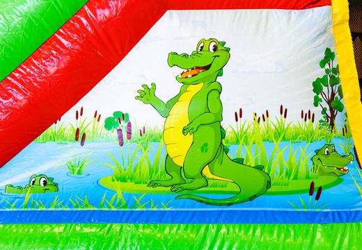 Opblaasbare Mini Multiplay springkasteel in thema Crocodil te koop voor kinderen. Bestel nu opblaasbare springkastelen bij JB Inflatables Nederland