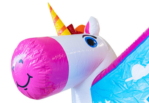 Slide Park Combo opblaasbare springkussen kopen in thema Unicorn voor kinderen, Koop nu online opblaasbare springkussens met glijbaan bij JB Inflatables Nederland
