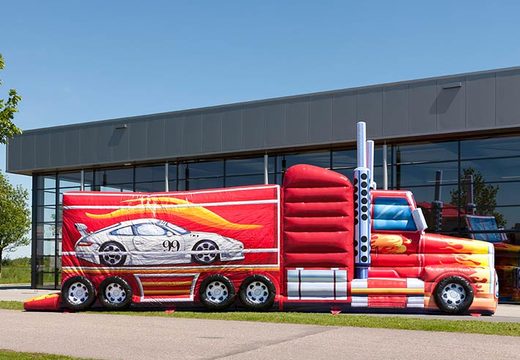 Koop een vrachtwagen met vlammen springkasteel bij JB Inflatables