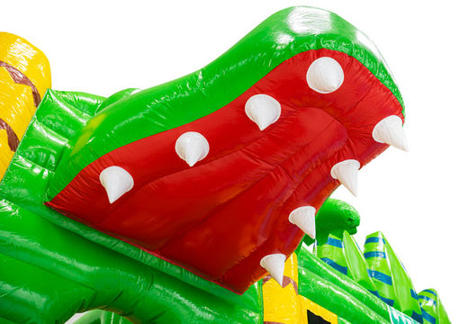 3D figuur op springkussen Dubbelslide krokodillenbek thema krokodil