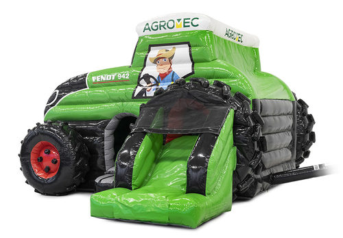 Promotionele op maat gemaakte Agrotec tractor springkussen kopen. Bestel nu opblaasbare reclame luchtkussens in eigen huisstijl bij JB Inflatables Nederland